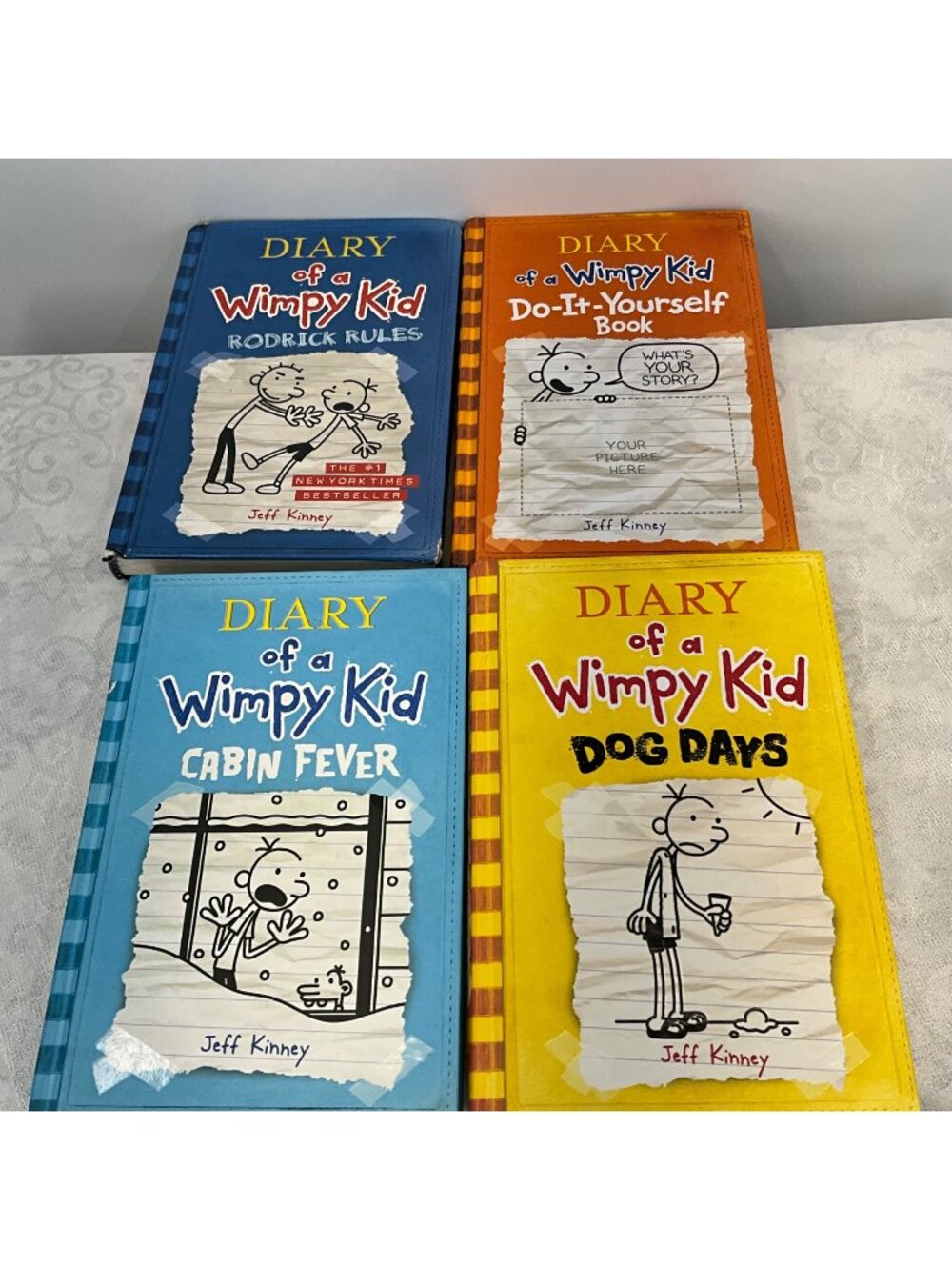 Diary Of A Wimpy Kid Hardcover Book Set: Dog Days Rodrick Rules Cabin Fever & Do